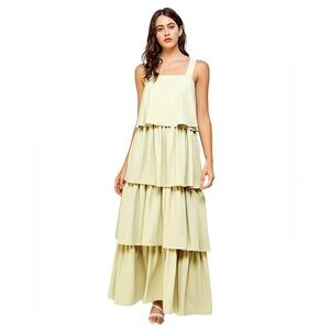 Strut & Bolt Green tiered maxi dress